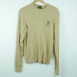 Trump National Golf Club Small Sweater Cable Knit Embroidered Logo Crest Preppy